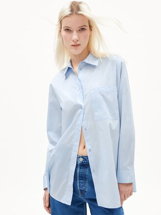 Armedangels Maalga Organic cotton shirt . Morning Blue