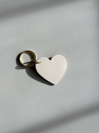 Small Hours Heart-shaped leather key ring . Natural Small Hours Heart-shaped leather key ring . Natural