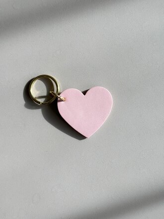 Small Hours Heart-shaped leather key ring . Pink Small Hours Heart-shaped leather key ring . Pink