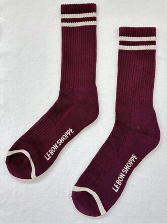 Le Bon Shoppe Boyfriend Extended socks . Maroon