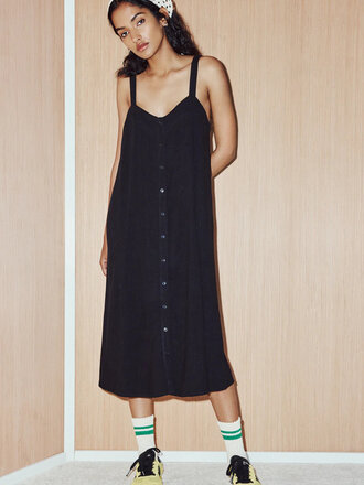 Eve Gravel Azalea Dress . Black