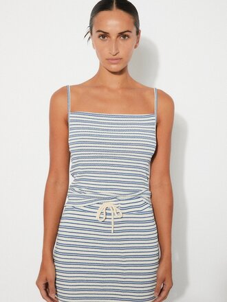 Rita Row Ripe top . Blue stripes