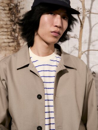 Unfeigned Basic Striped terry T-shirt. Raw and Royal