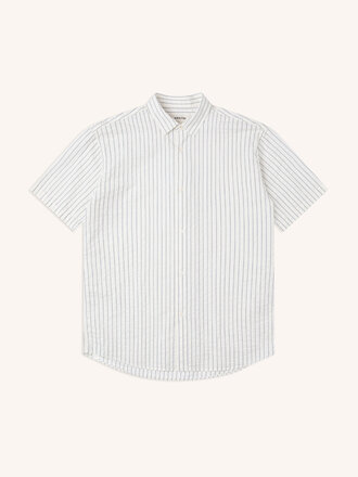 Kestin Aberlady striped shirt . Ecru and blue Kestin Aberlady striped shirt . Ecru and blue