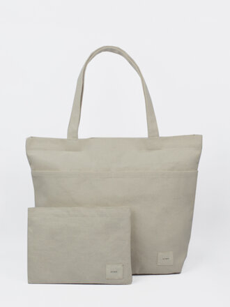Le Bas Sac en canvas Deux en un Utility Tote . Écru Le Bas Sac en canvas Deux en un Utility Tote . Écru