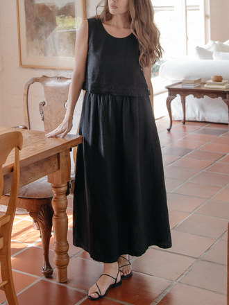 Gillian Stevens Jupe en lin Molly . Noir Gillian Stevens Jupe en lin Molly . Noir