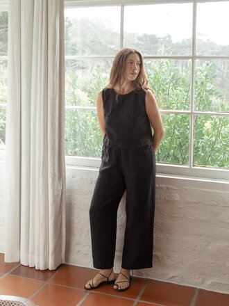 Gillian Stevens Pantalon en lin Finley . Noir Gillian Stevens Pantalon en lin Finley . Noir