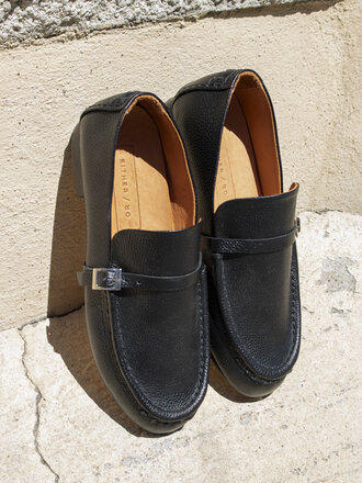 Either/Or Coast leather loafers . Black