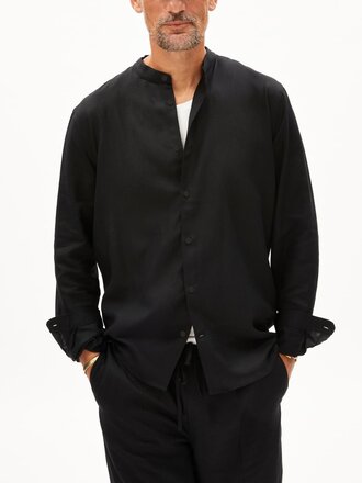 Armedangels Vaaleronimous viscose and linen shirt . Black Armedangels Vaaleronimous viscose and linen shirt . Black