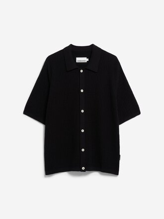 Armedangels Eduaardo waffle knit shirt . Black Armedangels Eduaardo waffle knit shirt . Black