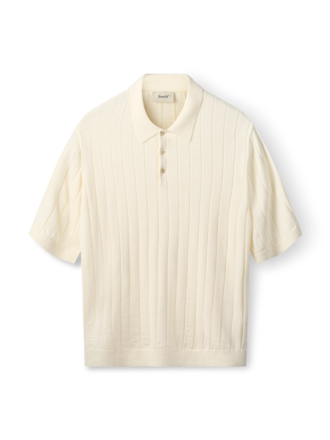 Forét Astern rib knit polo . Cloud