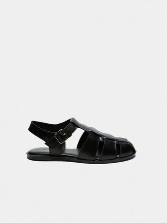 Kyma Thassos leather sandals . Black