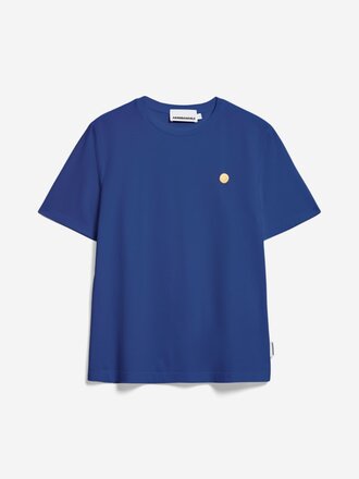 Armedangels T-Shirt Lualaa Icons . Bleu sourire jaune Armedangels T-Shirt Lualaa Icons . Bleu sourire jaune