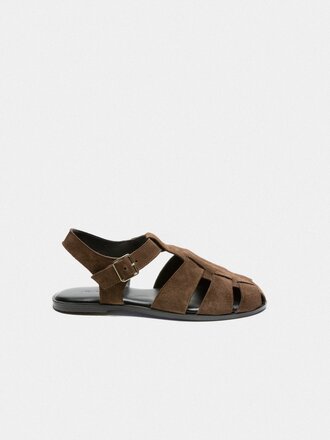 Kyma Thassos suede sandals . Dark brown