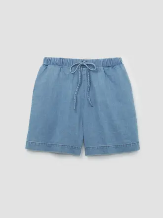 Beaumont Organic Paola-Leigh organic cotton shorts . Blue chambray