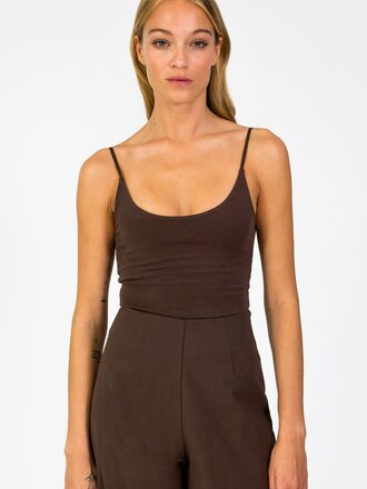 Black to grey Arien bodysuit . Brown