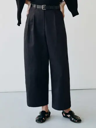 Shaina Mote Boy Trouser pleated pants . Onyx