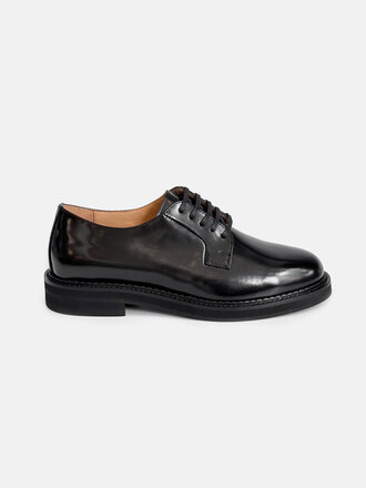 Sesa Baltimore unisex leather lace-up shoes . Black