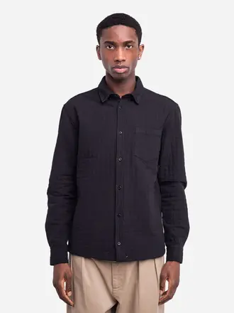 Olow Hokka quilted cotton shirt . Black