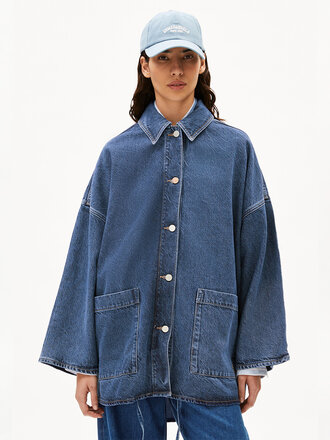 Armedangels Draapy tencel and cotton jacket . Royal