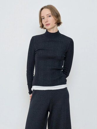 Diarte Remi high neck sweater . Charcoal Diarte Remi high neck sweater . Charcoal