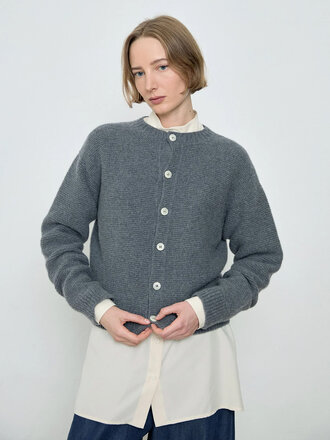 Diarte Mila merino cashmere cardigan . Grey Diarte Mila merino cashmere cardigan . Grey