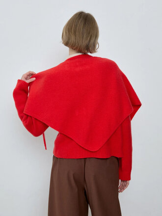 Diarte Large Grana triangle scarf . Scarlet Diarte Large Grana triangle scarf . Scarlet