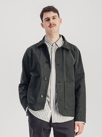 Parages Veste en sergé de coton Dubliner . Gris vert Parages Veste en sergé de coton Dubliner . Gris vert