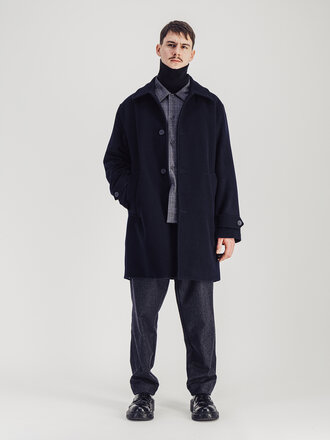 Outland Manteau en laine Caufield  . Marine Outland Manteau en laine Caufield  . Marine