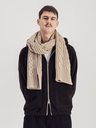 Parages Cable-knit scarf . Stone Parages Cable-knit scarf . Stone