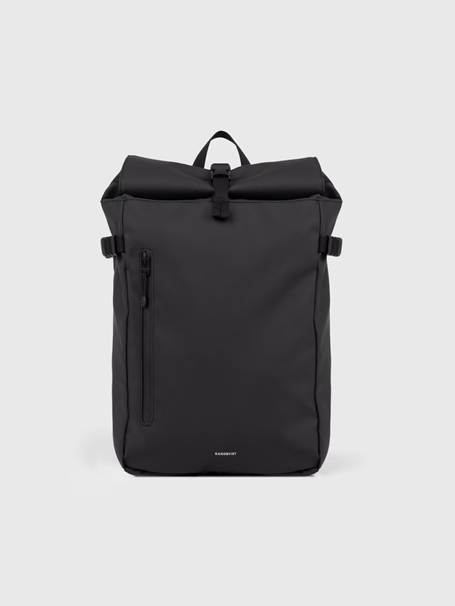Stream Slim Rolltop backpack M . Black - Betina Lou