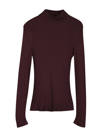 Black to grey Ronco high collar top . Wine