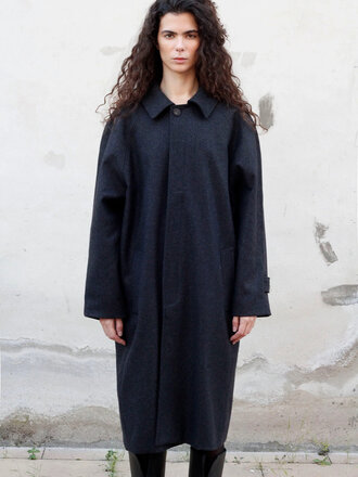 Black to grey Place wool coat . Dark grey