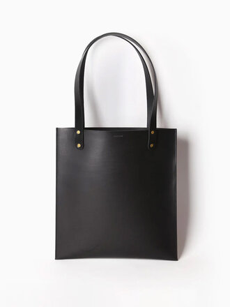 Robinson Sac tote plat en cuir Amandine . Noir
