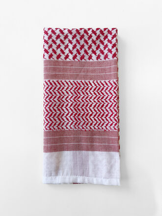 Keffiyeh Mtl Mini Keffieh Classique . Blanc et rouge Keffiyeh Mtl Mini Keffieh Classique . Blanc et rouge