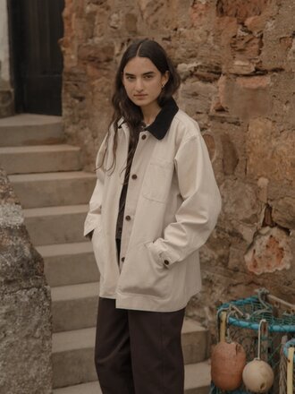 Gillian Stevens Milo cotton jacket . Slate