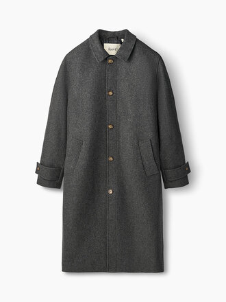 Forét Pine wool coat . Dark grey melange