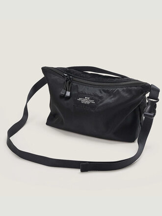 Bags in Progress Nylon Twill Fannypack Crossbody . Black