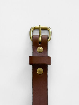 Robinson Thin belt in vegetable-tanned leather . Brown Robinson Thin belt in vegetable-tanned leather . Brown