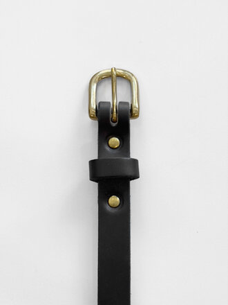 Robinson Ceinture mince 3/4’’ . Noir avec boucle laiton