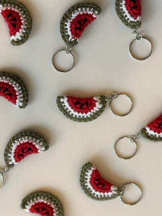 Crafters for Palestine Watermelon handmade keychain