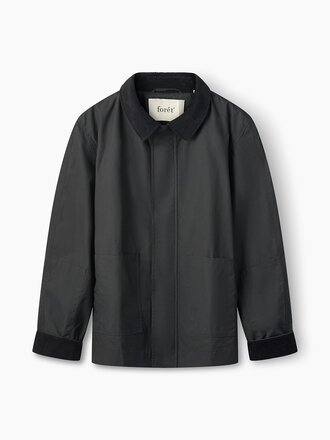 Forét Aspen oilskin jacket . Black