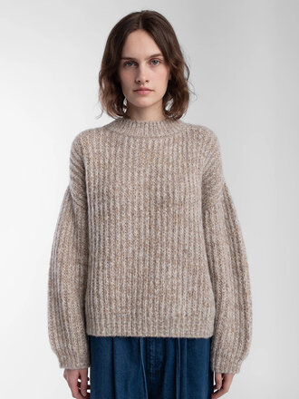 Micaela Greg Marcel alpaca and pima cotton sweater . Grey melange