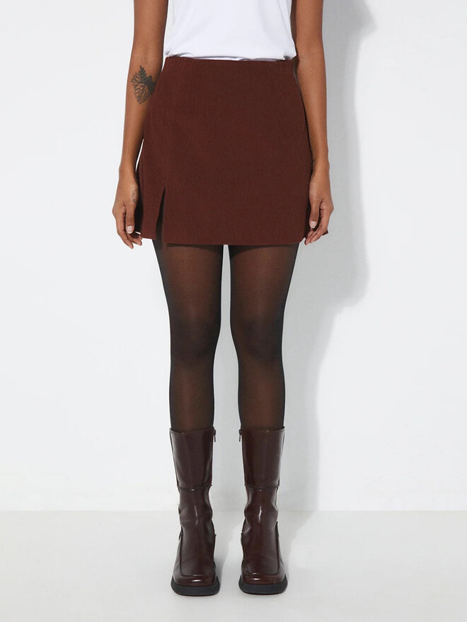 Jupe Longue En Dentelle Doublée Marron | Ensembles | PLT FR