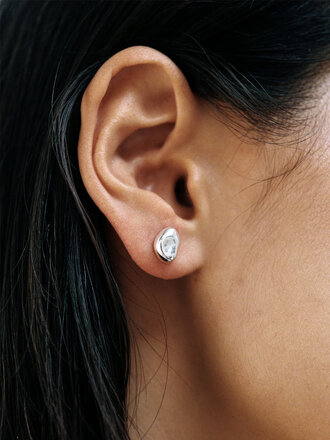 Wolf Circus Stud Bean . Sterling silver