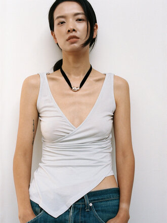 Wolf Circus Bean velvet necklace. Sterling silver