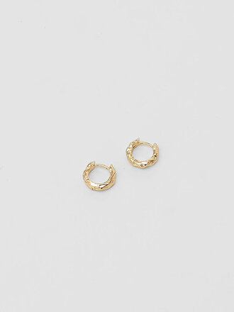 Wolf Circus Small Organic huggie hoops . 14k gold plated