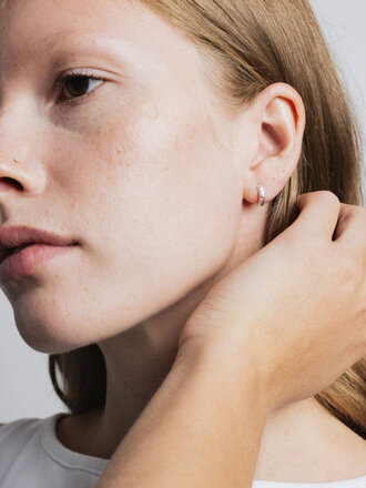 Wolf Circus Small Organic huggie hoops . 925 sterling silver