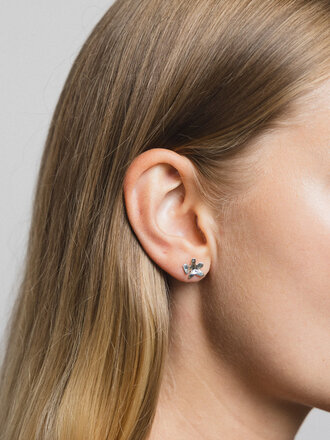 Wolf Circus Flower Studs . Sterling Silver