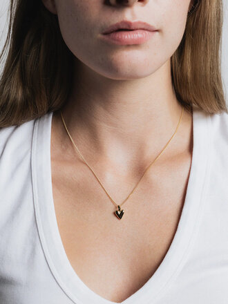 Wolf Circus Baby Heart necklace . 14k gold plated